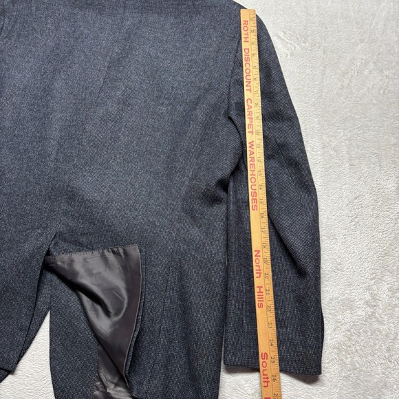 Lauren Ralph Lauren Blazer Mens 46R Sport Coat  Blue‎ Black Herringbone Wool - Picture 7 of 11